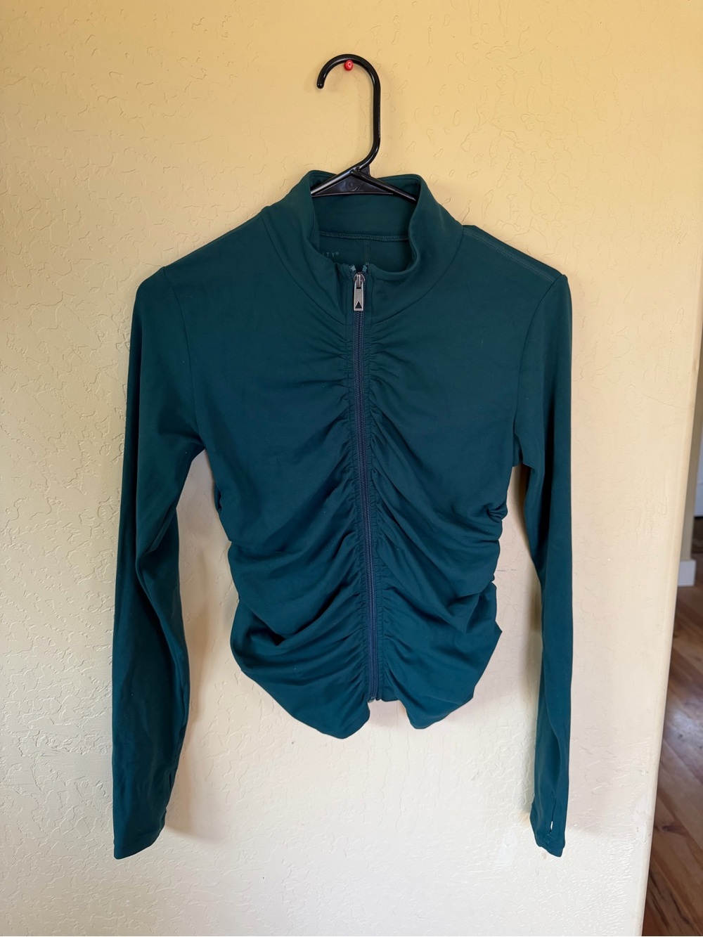 Scrunched Vitality Zip up in Deep Teal